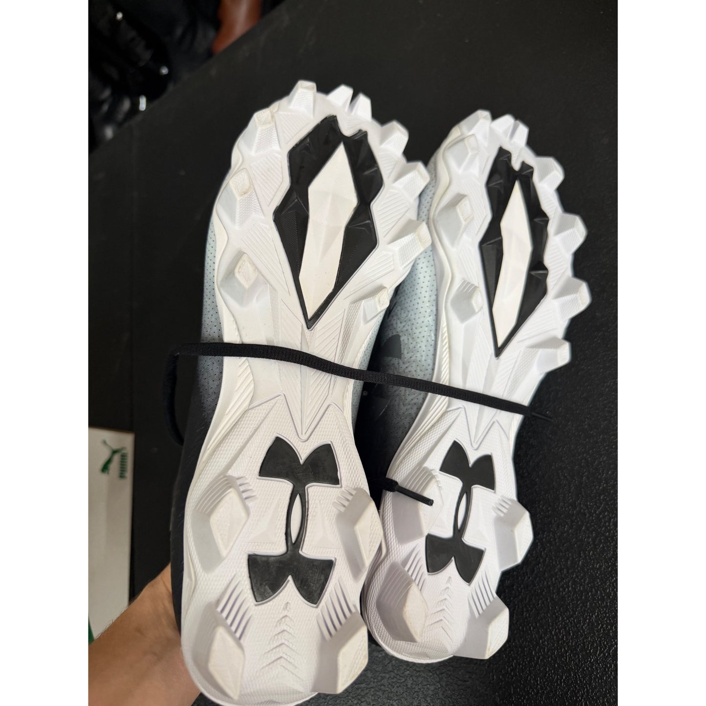 Under Armour Spotlight Franchise RM Football Cleats Black/White Size 11.5 Mens Durable Lightweight Design NWOB