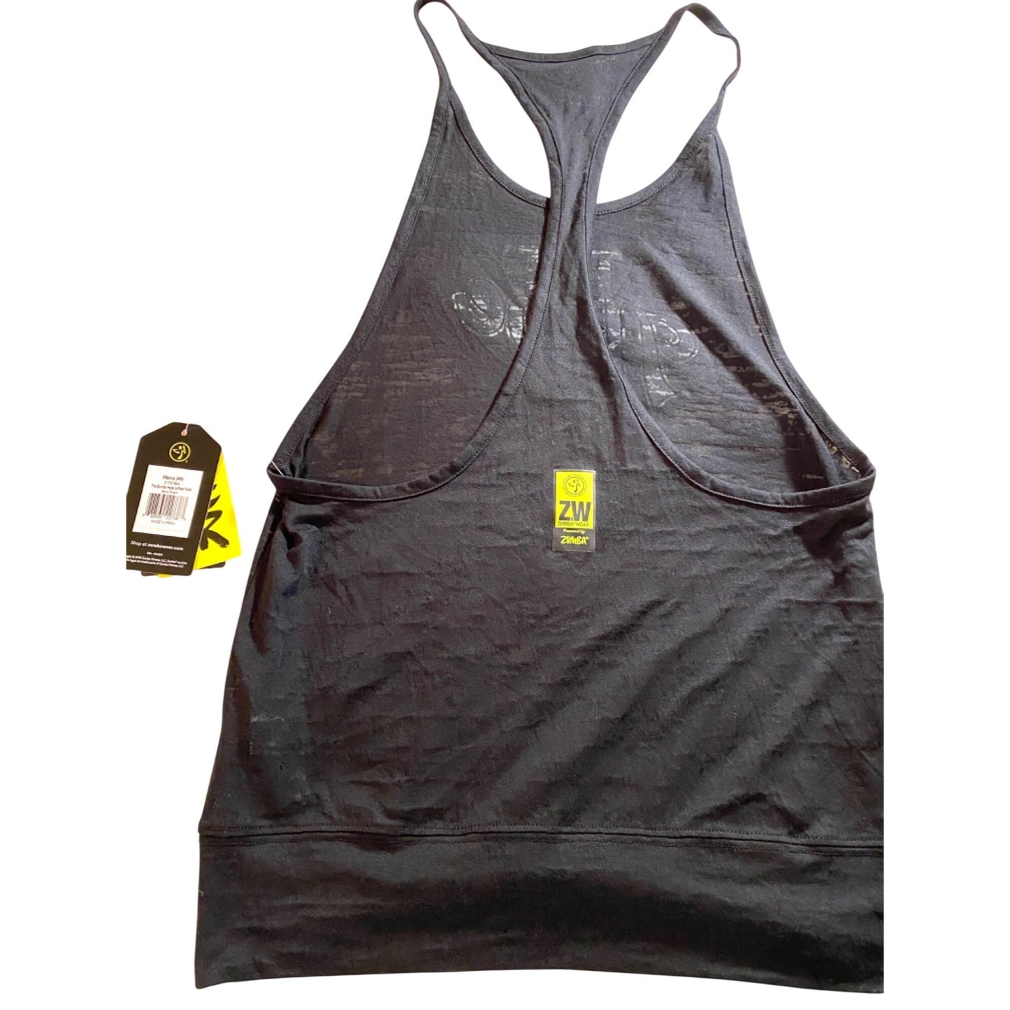 Zumba Black Racerback Tank Top "The Hype Is Real" Womens Activewear Fitness XS