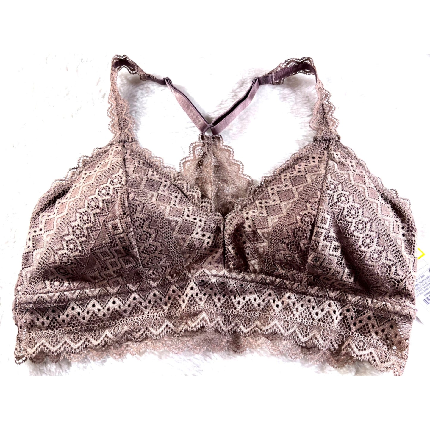 Auden Lightly Lined Lace Racerback Bralette With Removable Pads Pullover Style Size M