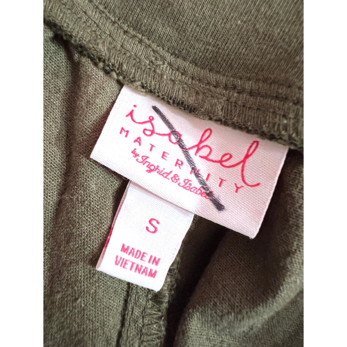Ingrid & Isabel Maternity Green Khaki Shorts Small NWT