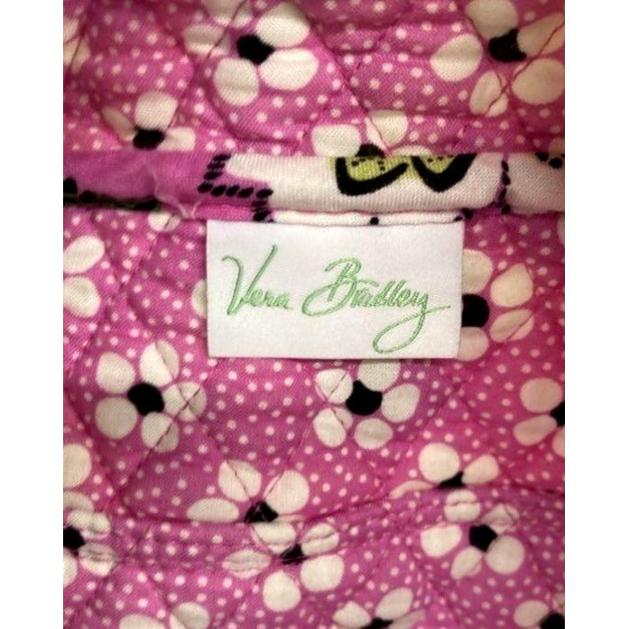 Vera Bradley Pink Quilted Floral Travel Bag With Green & Black Accents