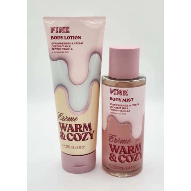 Victoria's Secret Pink Creme Warm & Cozy Body Mist & Body Lotion New Set of 2