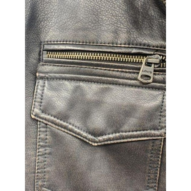 Levi's Men's Faux Leather Sherpa Lined Jacket With Zip Pockets Size S