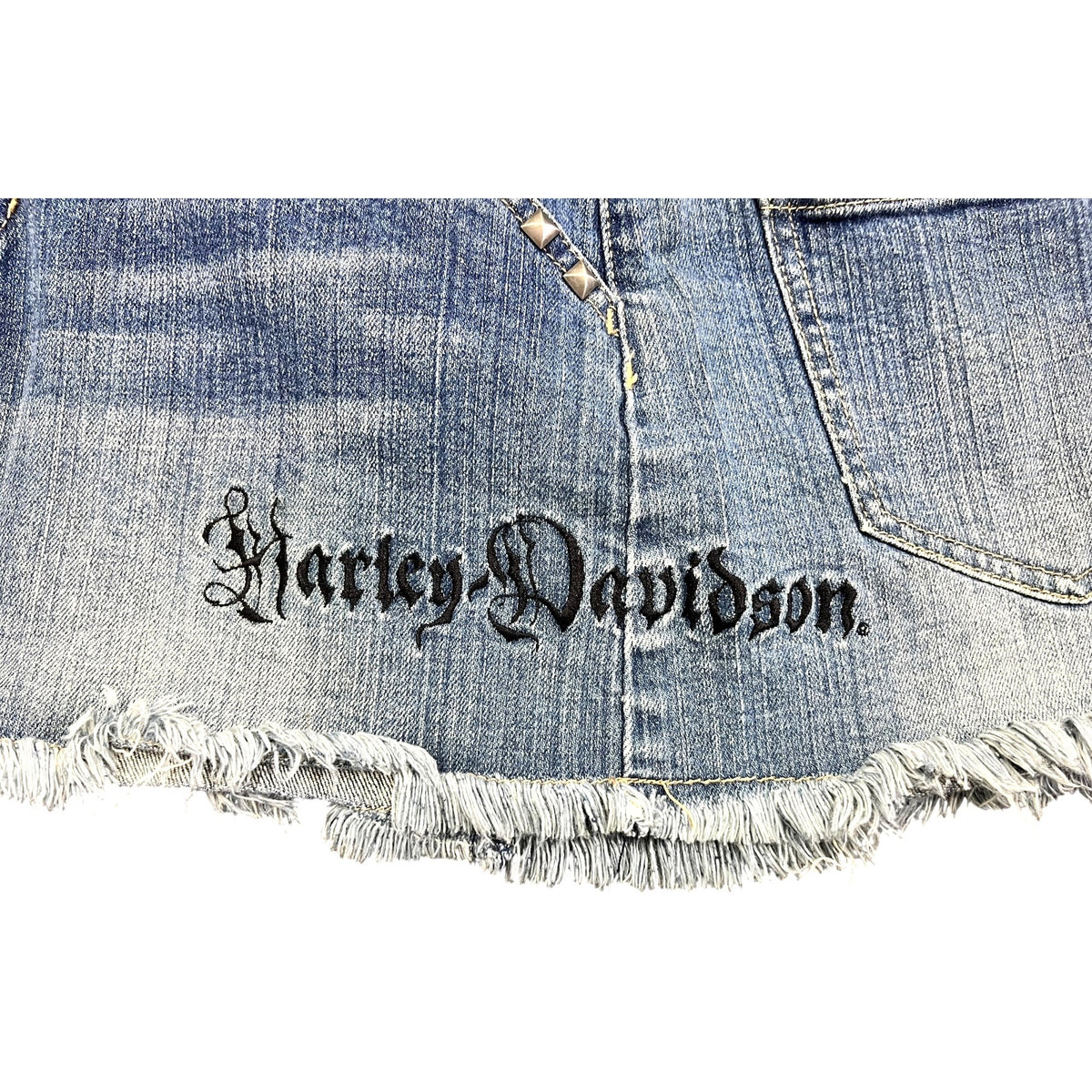 Harley-Davidson Women's Studded Denim Mini Skirt Size 4