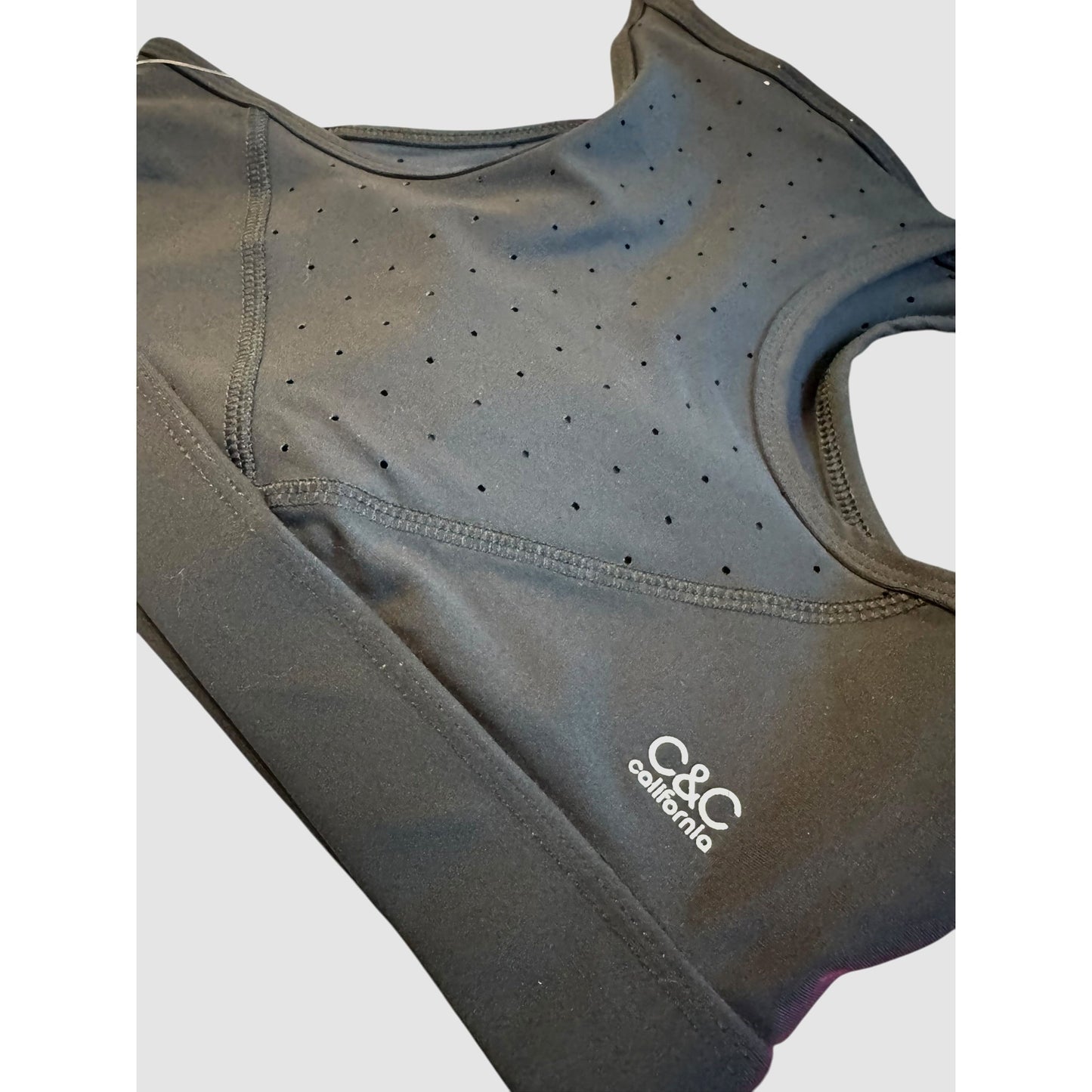 C&C California Women's Black Racerback XS Sports Bra New