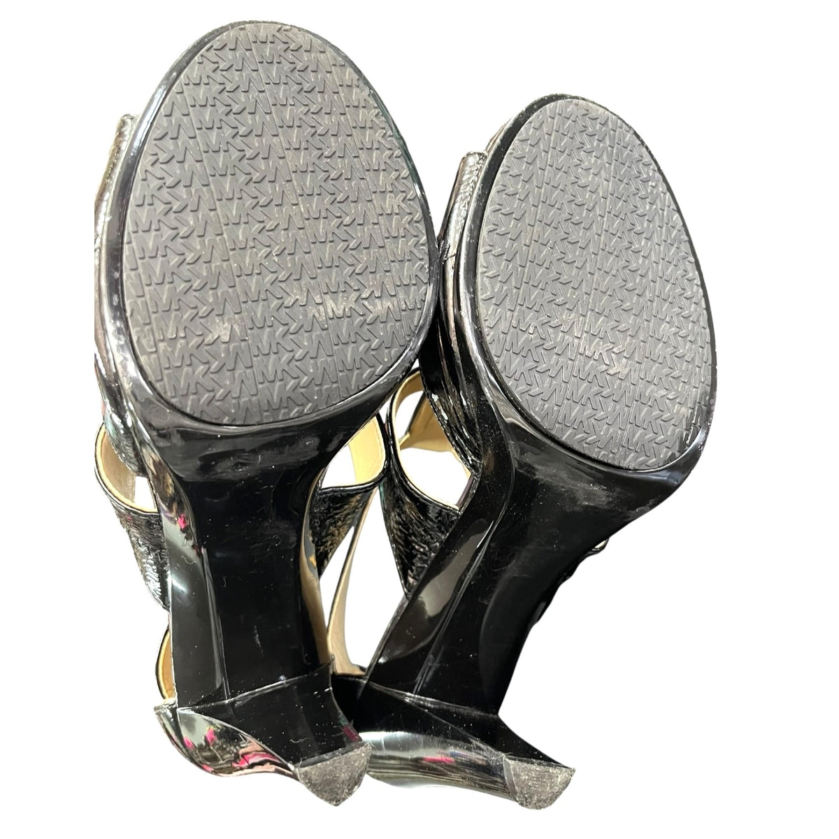 Michael Kors Berkley T-Strap Patent Leather Black Heels Size 8.5