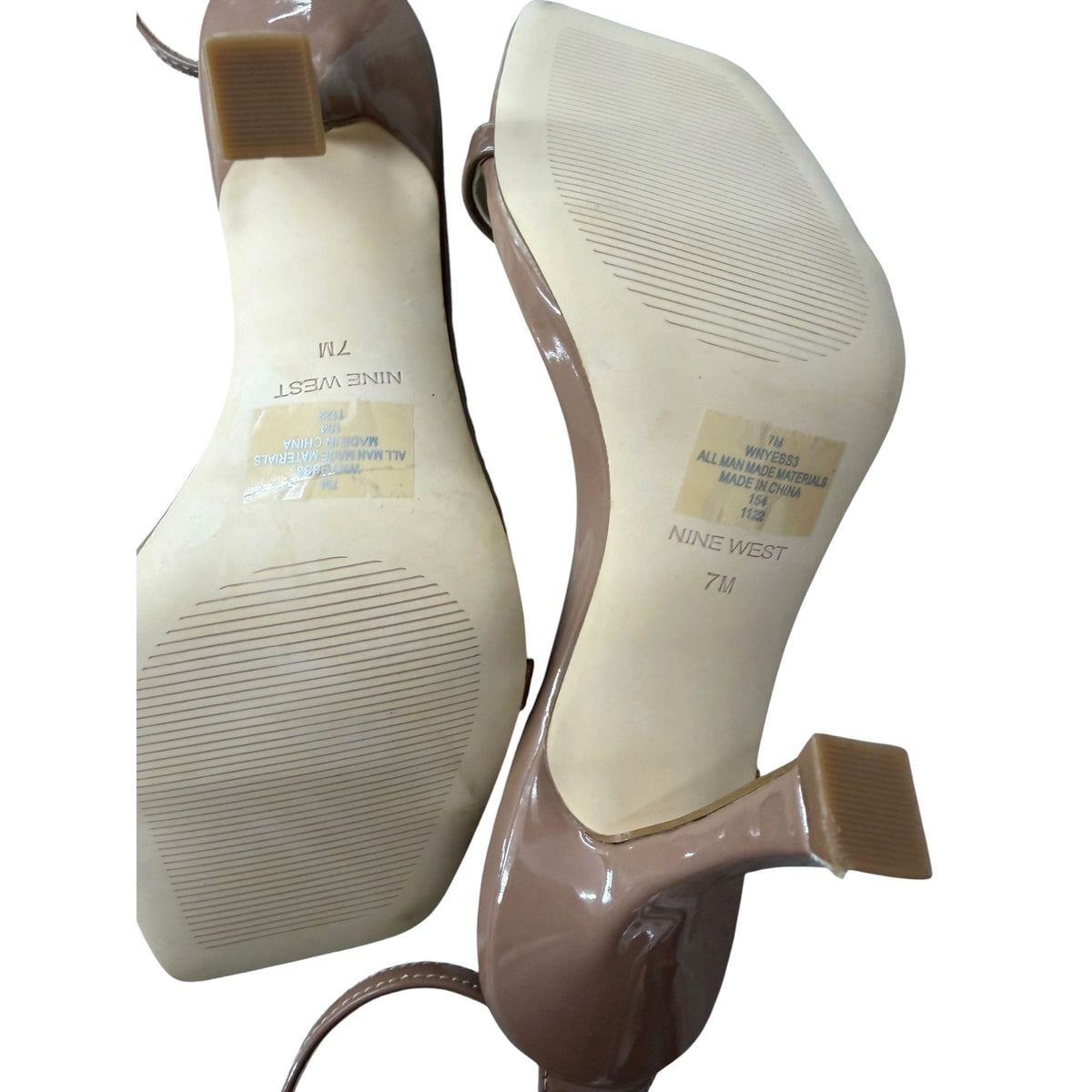 Nine West Women's Nude Beige Patent Leather Heels Size 7M