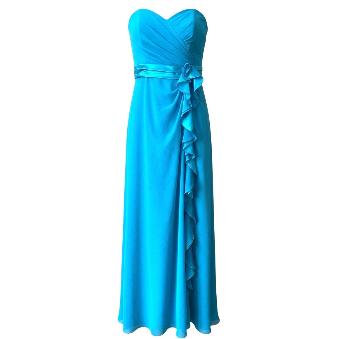 David's Bridal Strapless Blue Gown Size 12