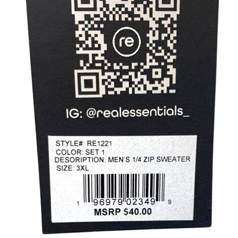 Real Essentials Gray 1/4 Zip Sweater NWT Size 3XL