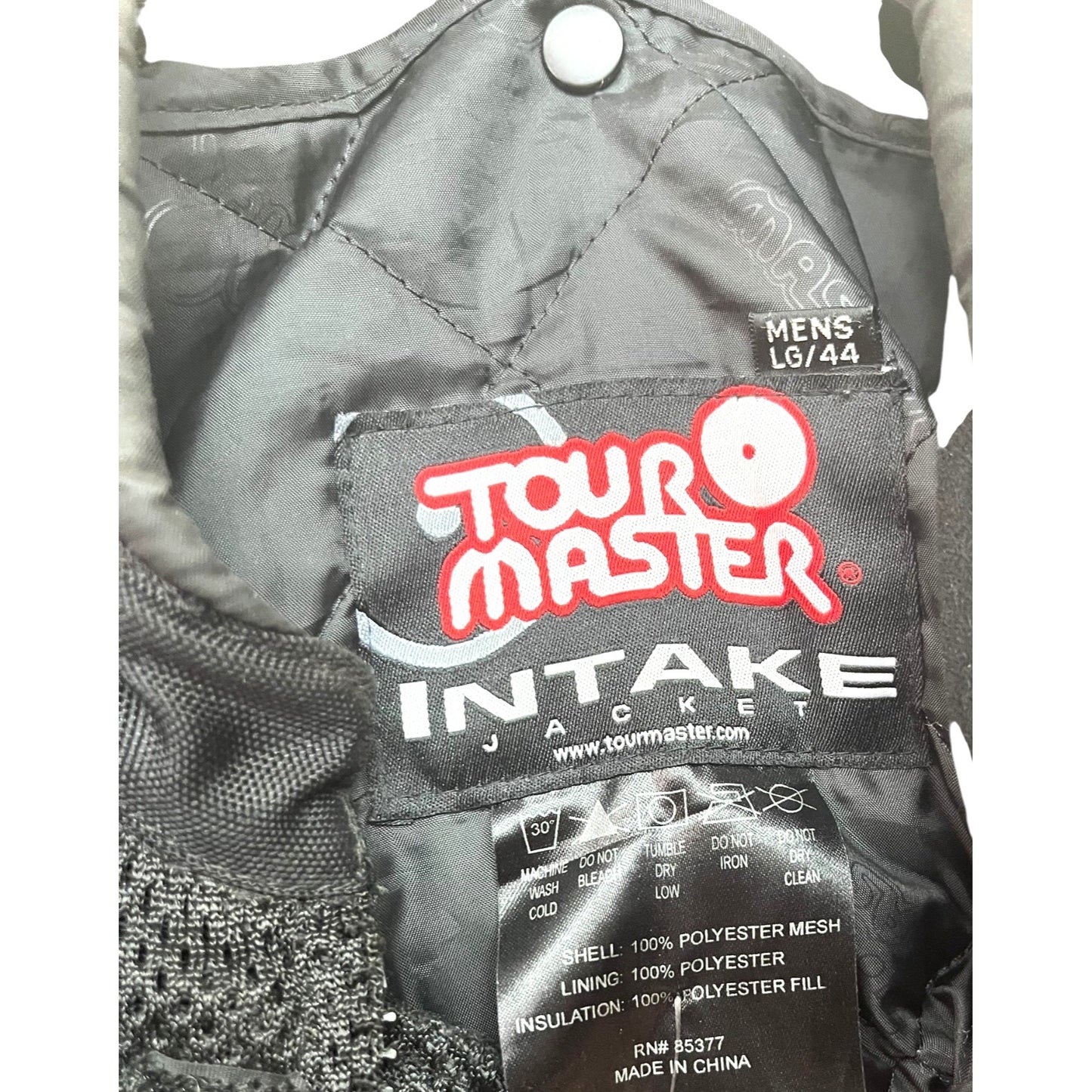 Tour Master Intake Mens LG/44 Black Mesh Motorcycle Jacket With Reflective Trim