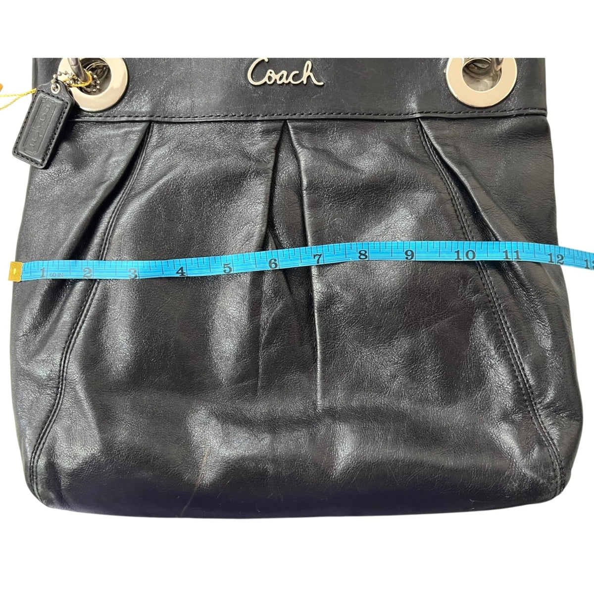 Coach Ashley Leather Hippie Pleated Shoulder Bag