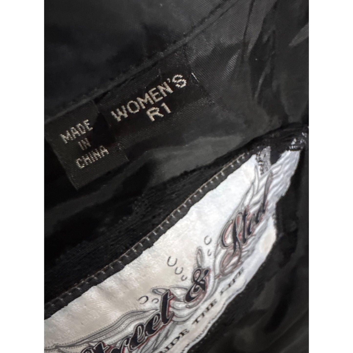 Street & Steel Women's Size R1 Black Armored Motorcycle Jacket With Removable Liner Medium