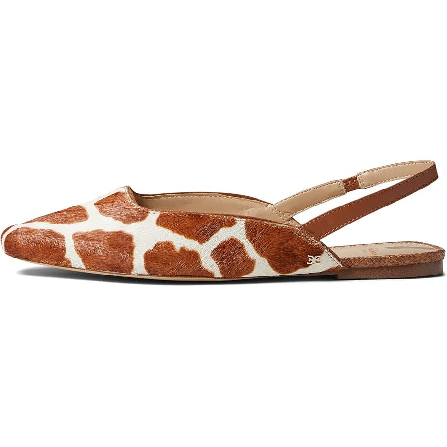 Giraffe Print Calf Hair Sam Edelman Connell Sling Back Flats Women's Size 6 NWOT