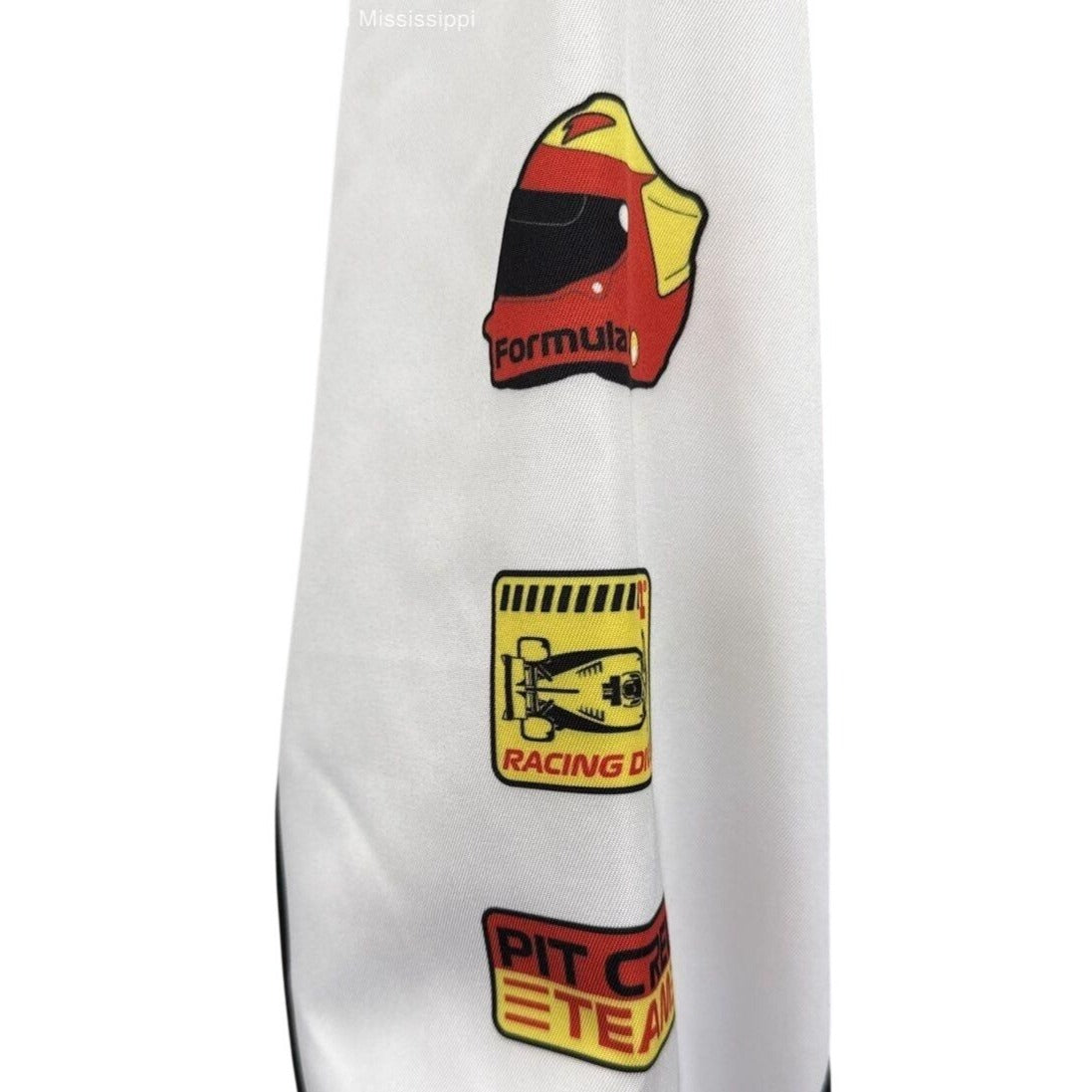 Formula 1 Hybrid Apparel Racing Jacket Size Large White & Black Snap Button Polyester