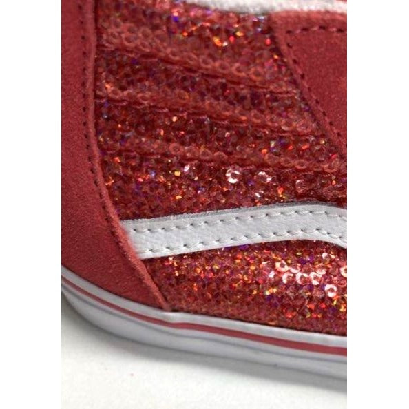 Vans Toddler Sk8-Hi Zip Red Glitter High-Top Sneakers Size 10