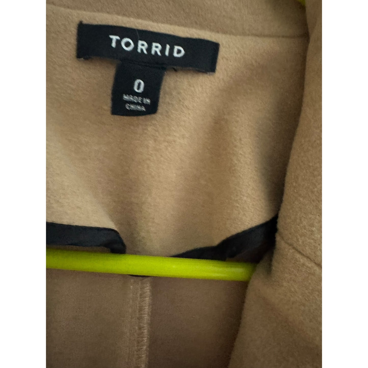 Torrid Size 0 Women's Ponte Coat Camel Color Longline Blazer Style Button-Front