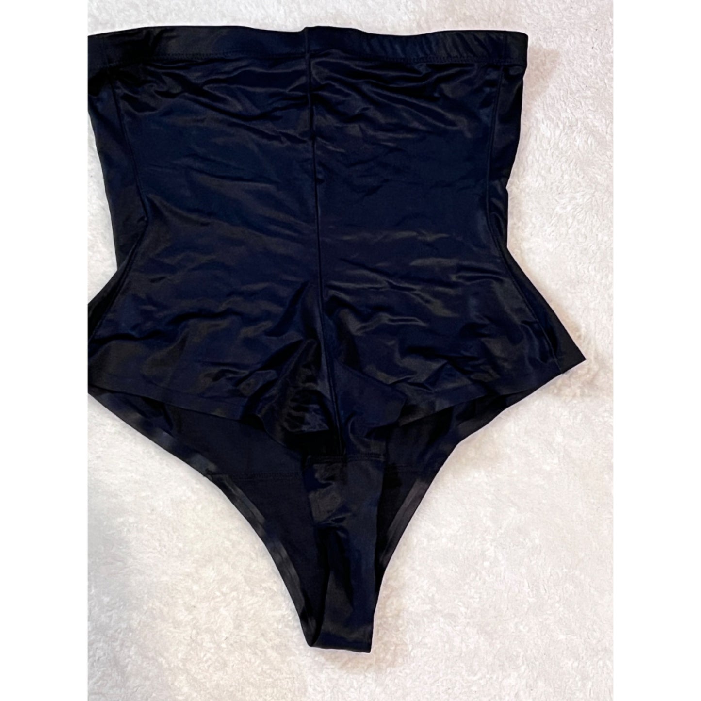 Assets By Spanx High-Waisted Black Shaping Bodysuit XL Nylon Blend