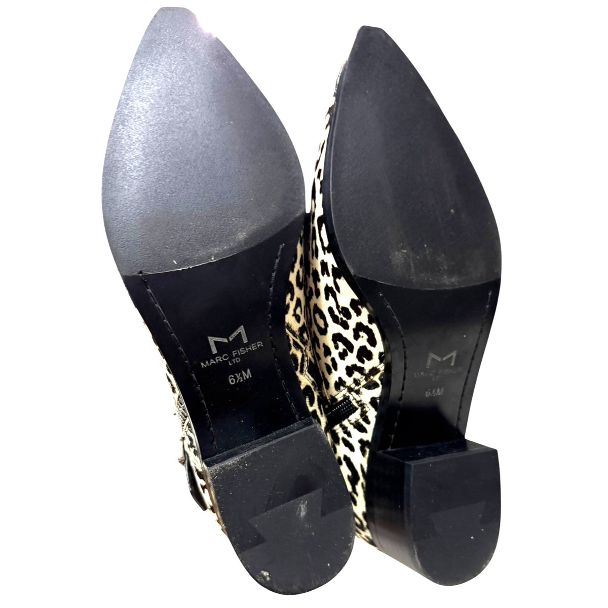 Marc Fisher Yanila Calf Hair Leopard Print Ankle Booties Size 6.5 NWOT