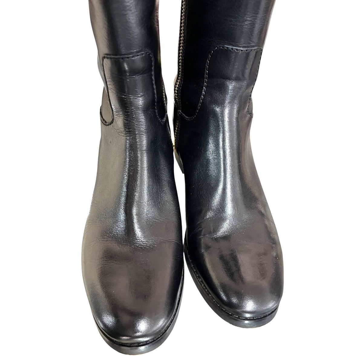 Michael Kors Black & Brown Leather Riding Boots Size 7M