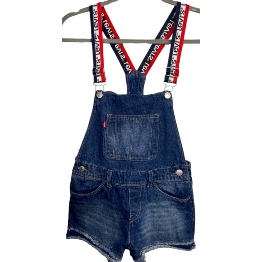 Levi's Denim Shortall's With Logo Suspenders - Size 12 Regular MSRP $50
