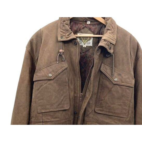 Phase 2 Men's Tan Suede Jacket With Paisley Lining Size M