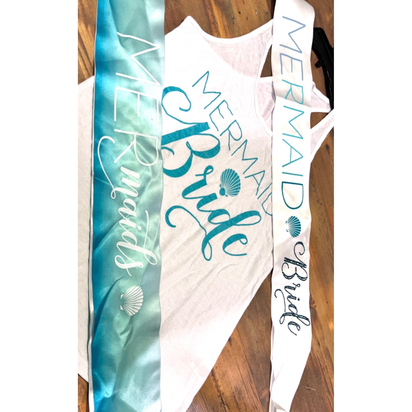 Mermaid Bridal Tank Top S/M Mermaid Bride * Mermaids* & Bride Sash Available *SOLD SEPERATELY*