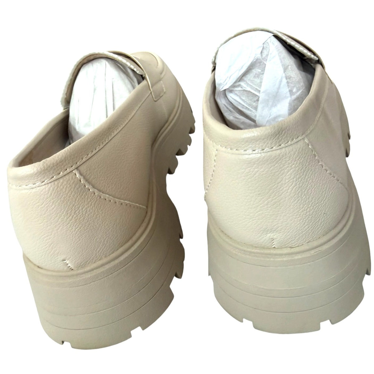 Cestfini Chunky Sole Beige Loafers For Women - Size 7.5