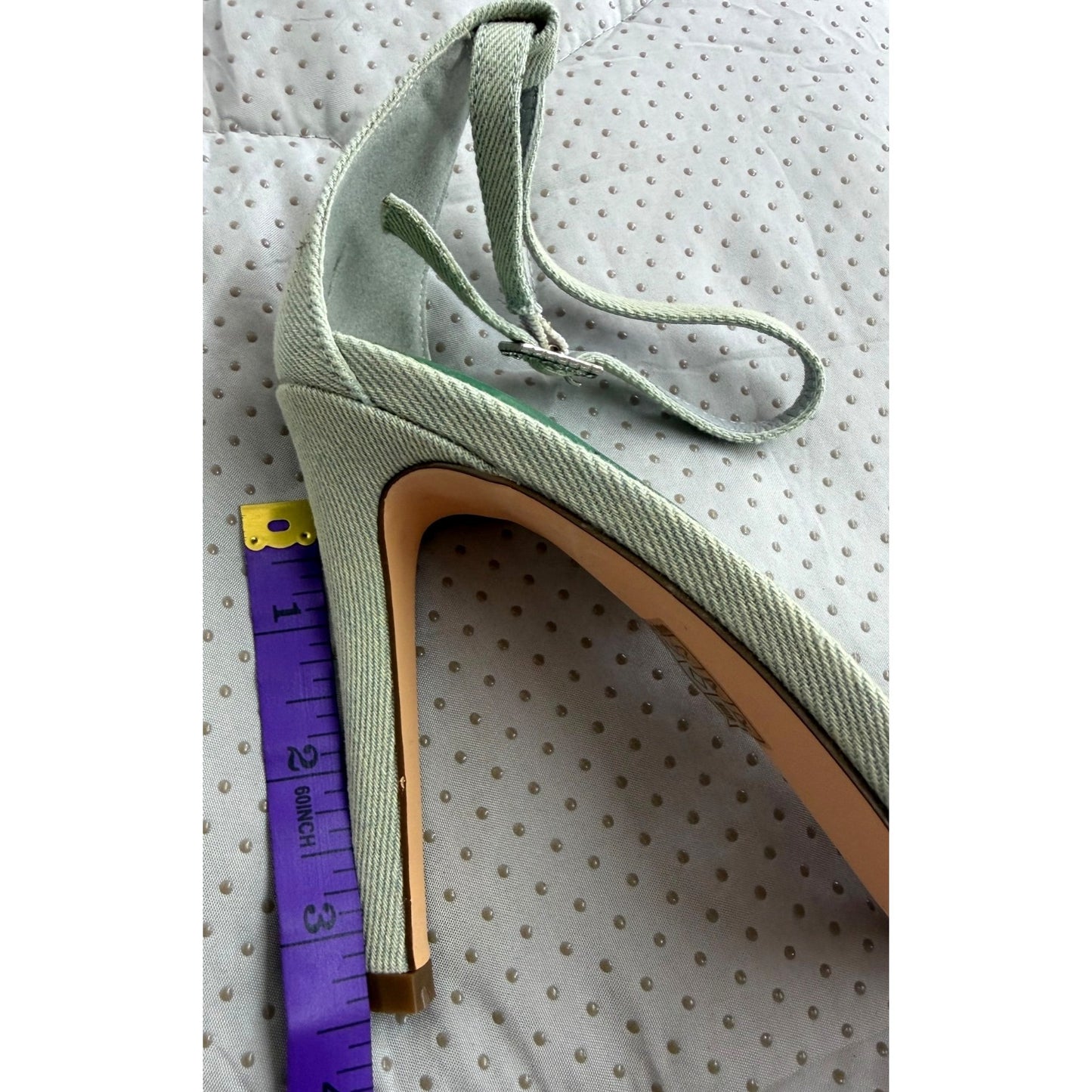 Reitoye Womens Stiletto Heel Sandals Ankle Strap Open Toe Light Green Size 9 NWB