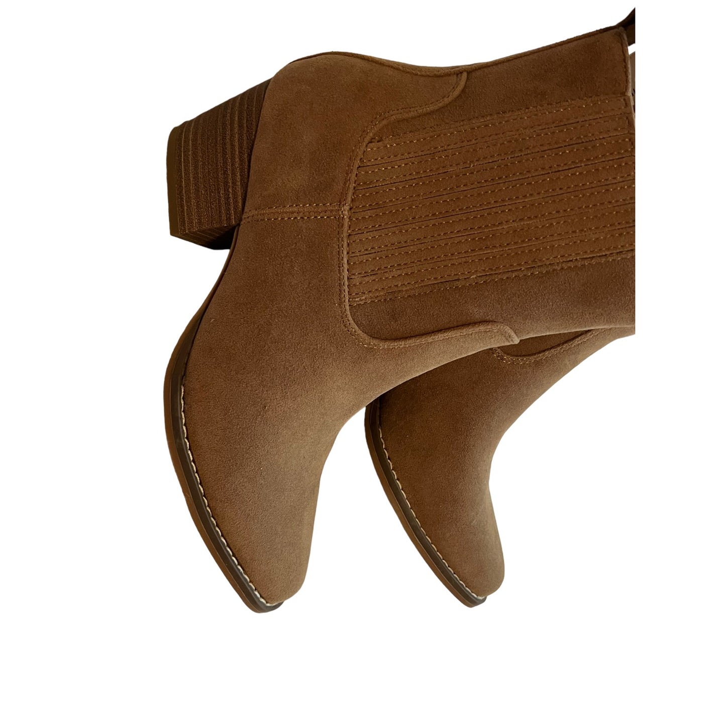 Universal Thread Tan Suede Western Ankle Boots With Memory Foam Size 8.5