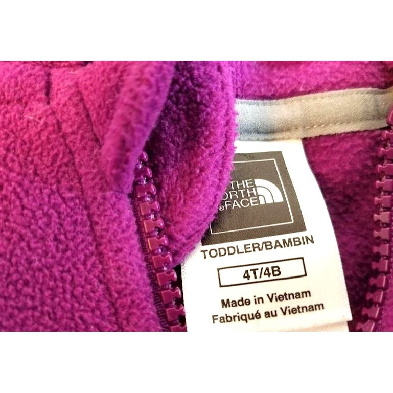 The North Face Toddler Girls Fleece Hoodie Jacket Purple Full Zip Size 4T