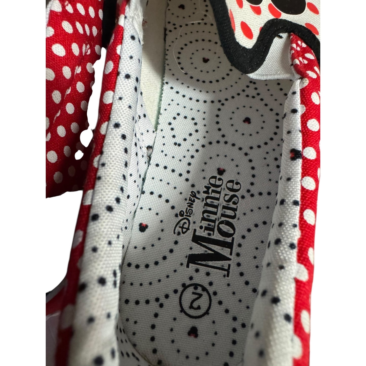 Disney Minnie Mouse Canvas Slip-On Shoes For Toddlers Size 2 NWOT