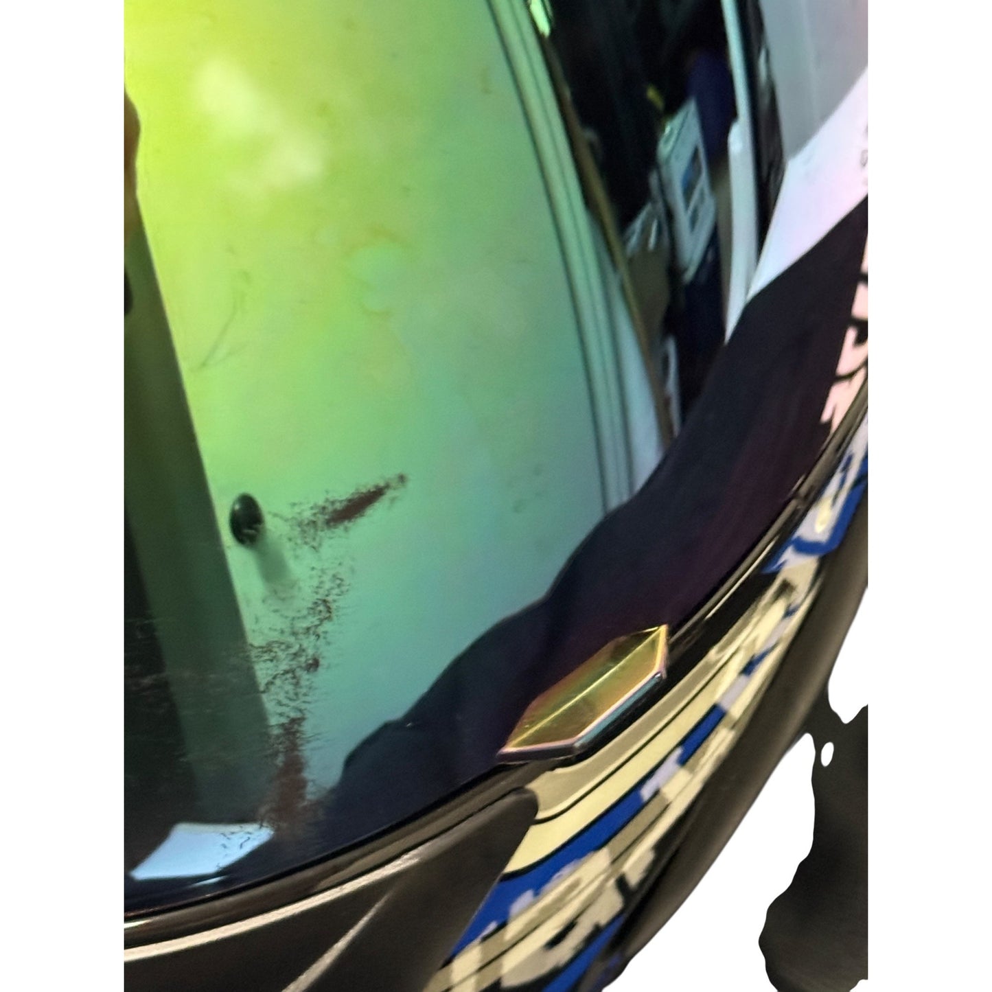 1Storm Full Face Motorcycle Helmet Blue/Black Skull Design With Visor & Bag DOT Approved