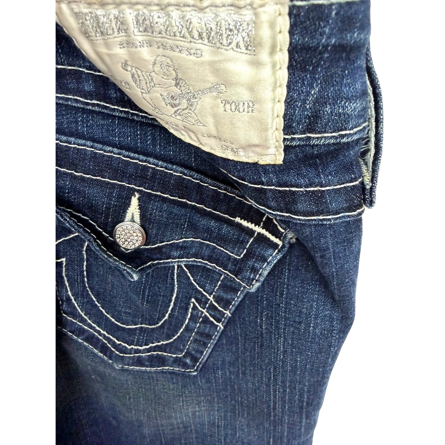 True Religion Women's Dark Wash Straight Leg Billy Jeans Size 29 Made In USA
