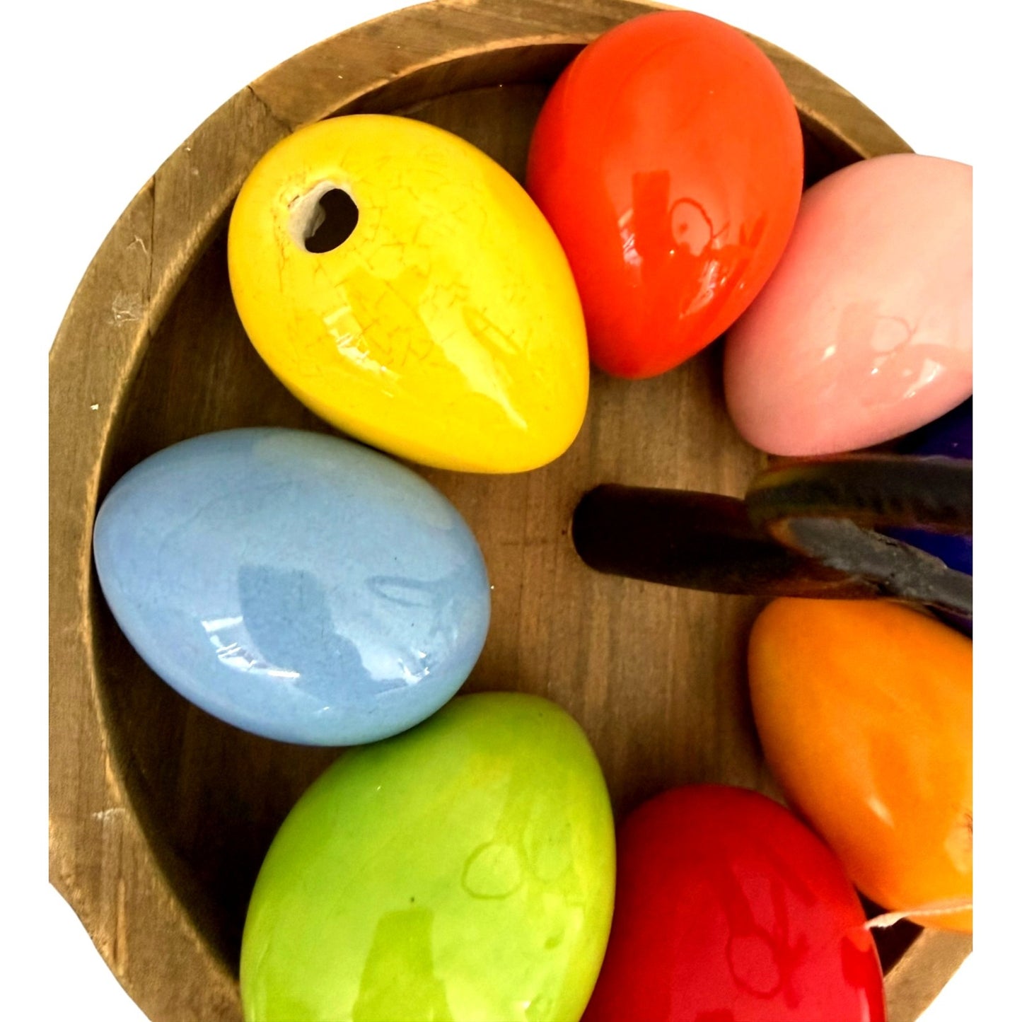 8 Hand painted Ceramic Easter Eggs