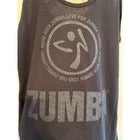 Zumba Glam Tank Top Bold Black Strappy Back Size S