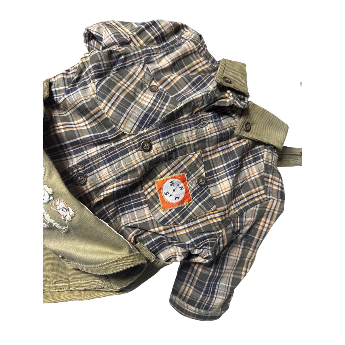 Nanette Baby Boys Z Wear 3-Piece Gone Fishing Corduroy Overalls Set Size 6-9M