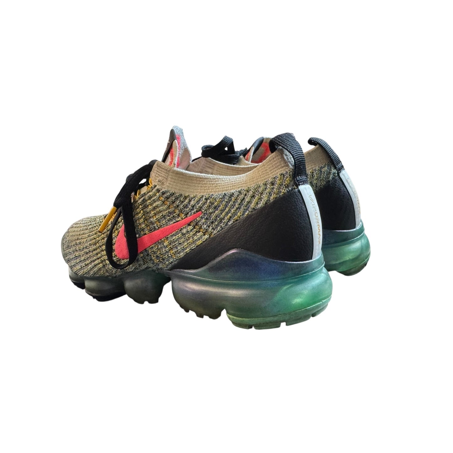 Nike Air VaporMax Women's Sz 7 Flyknit 3 White Hyper Turquoise Athletic Shoes
