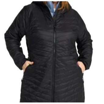L.L. Bean Women's Black Hooded Quilted Jacket 3X Regular Recycled Polyester Insulation