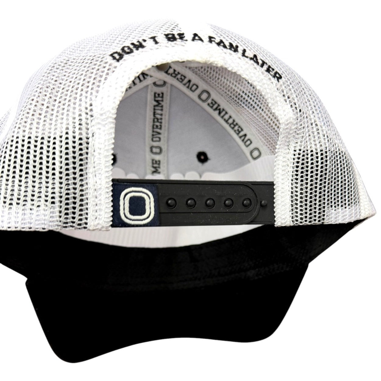Overtime Black & White Trucker Hat With 3D Embroidered Logo Adjustable NWT