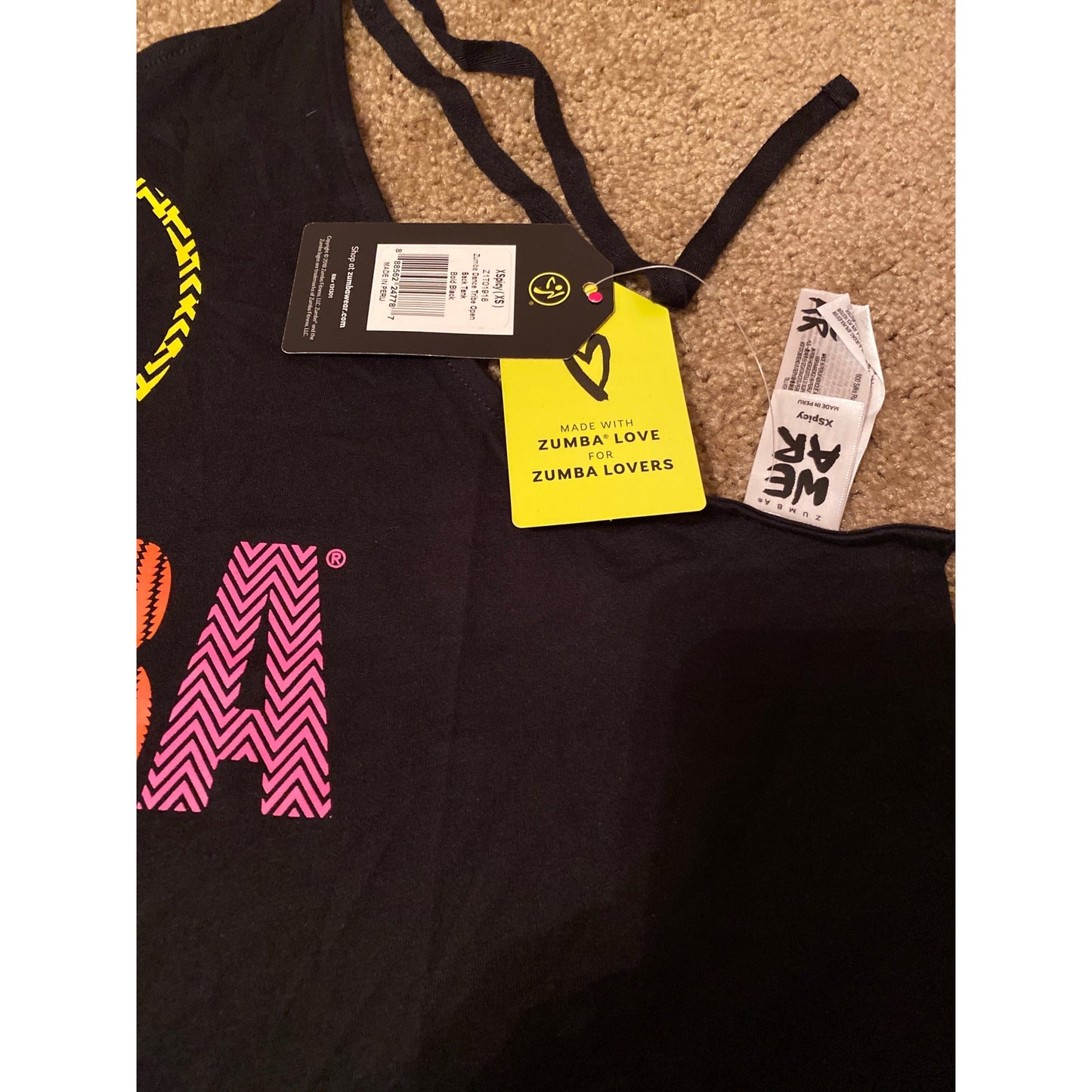 NWT XS Zumba Strappy Dance Tribe Open Back Tank