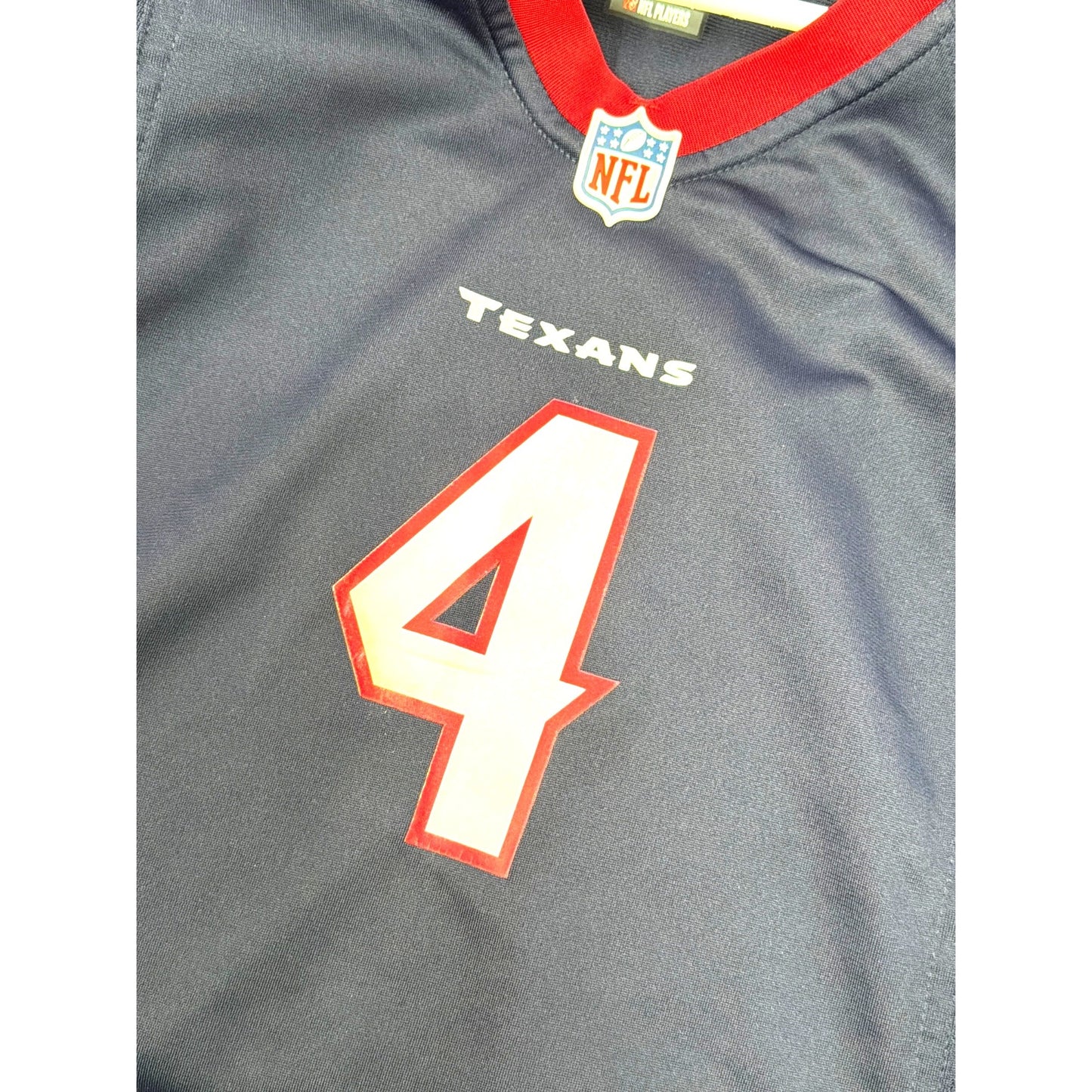 Nike Texans Watson #4 Kids On Field NFL Jersey Navy/Red Size S