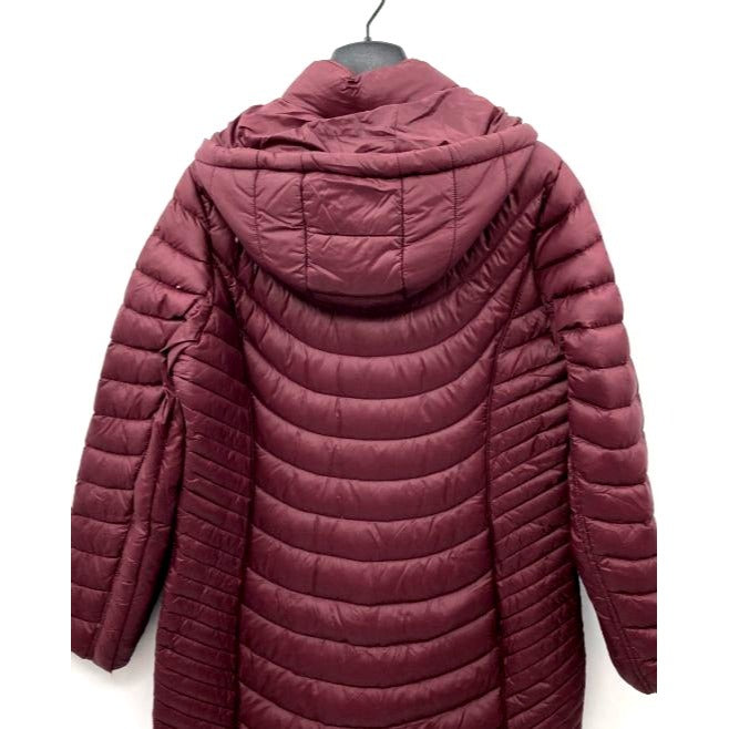 Michael Kors Burgundy Premium Down Packable Hooded Puffer Jacket L