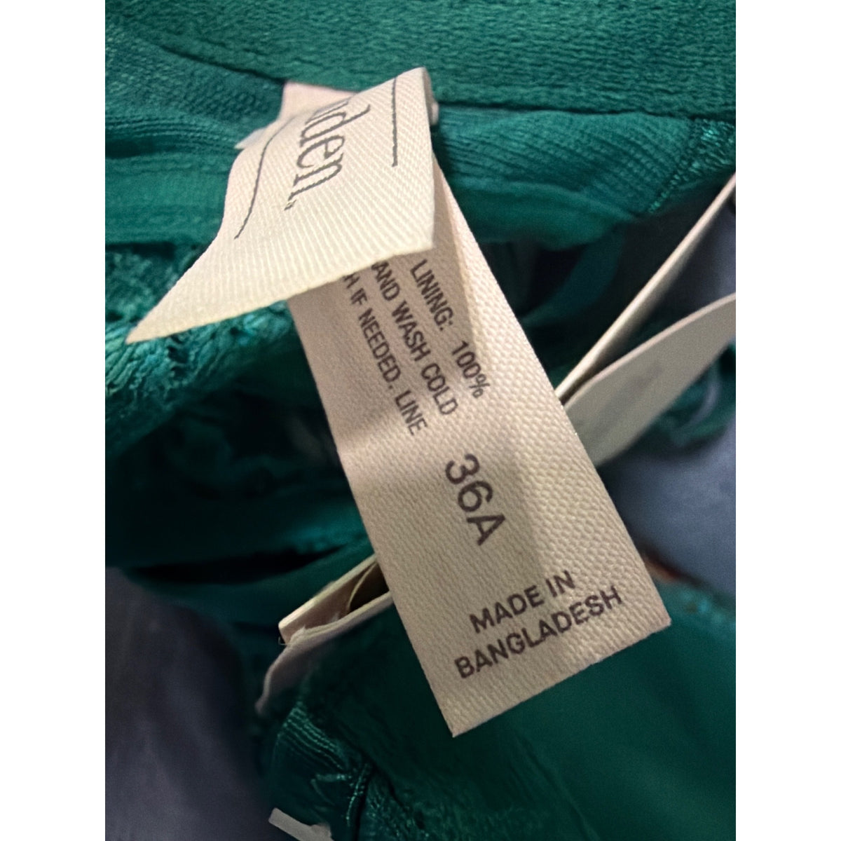Auden 36A Aqua Lace Push-Up Bra With Racerback Teal Adjusting Straps NWT