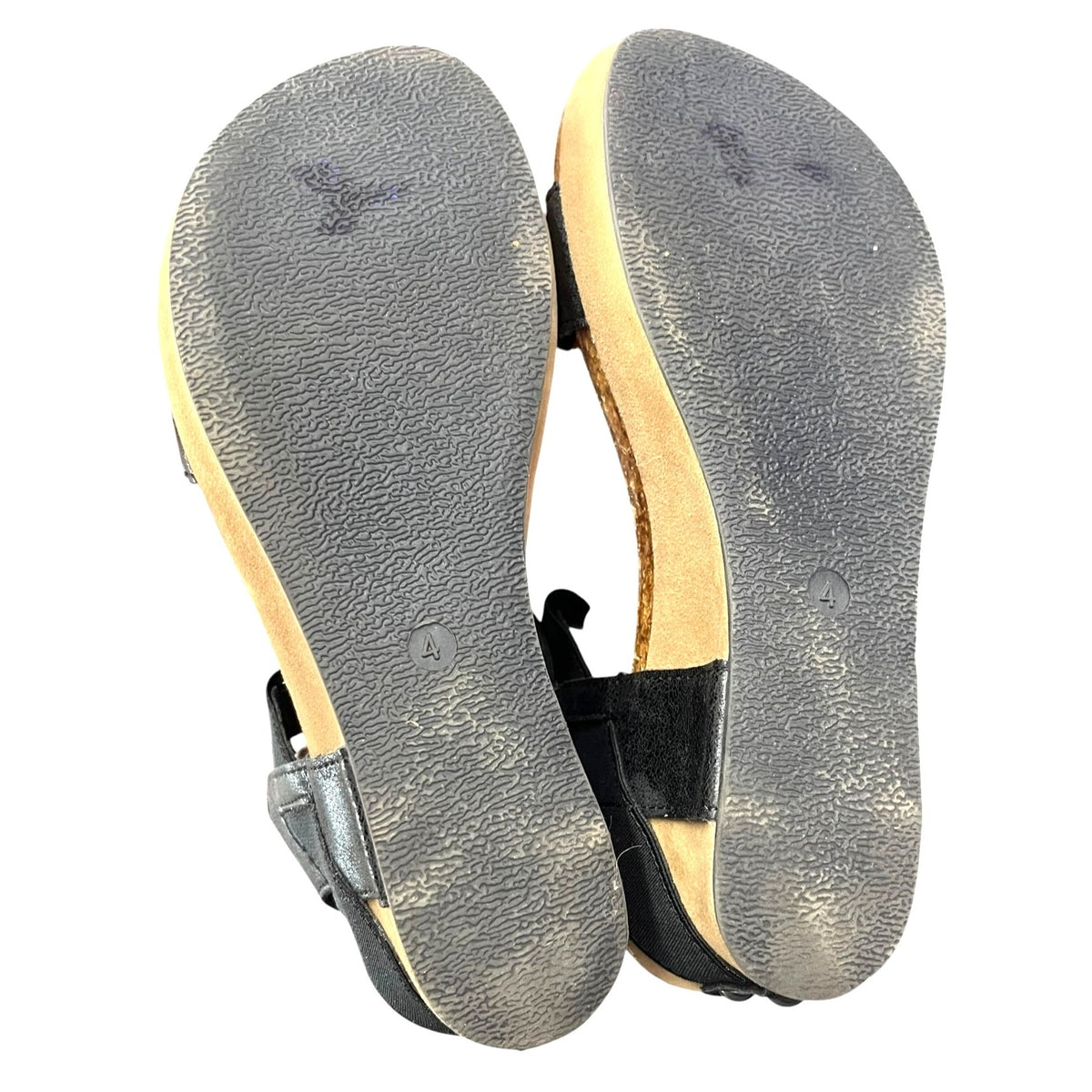 Pierre Dumas Kids Black Sandals Size 4 With Cork Sole And Elastic Straps