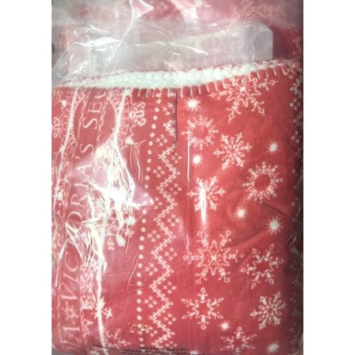 Victorias Secret Red Holiday Snowflake Throw Blanket New In Package