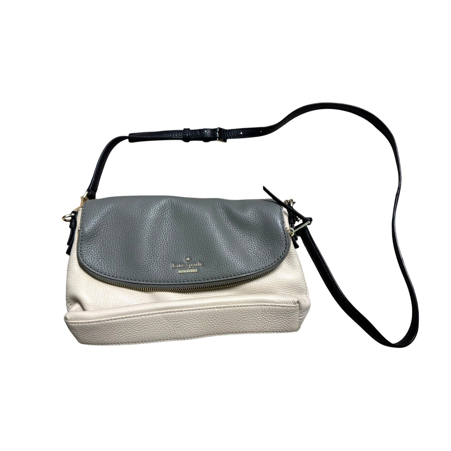 Kate Spade New York Pebbled Leather Two-Tone Crossbody Bag With Gold Hardware