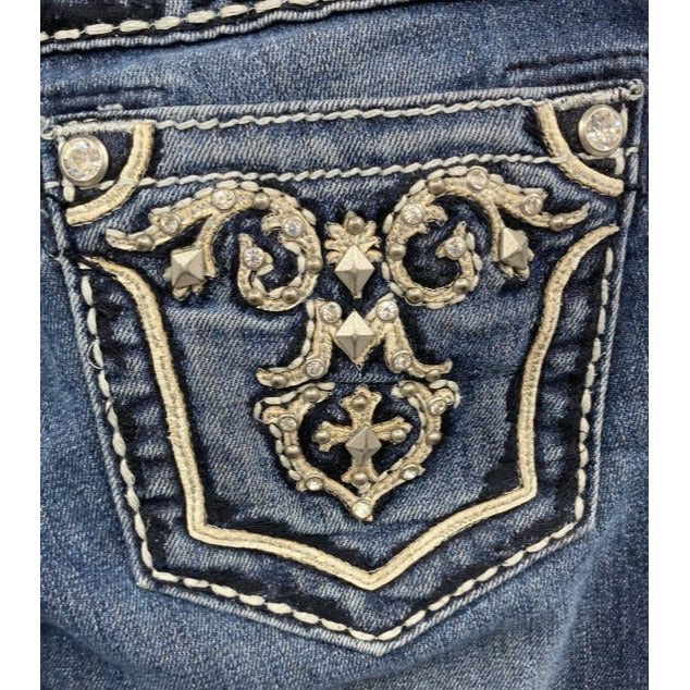Miss Me Girls Embellished Bootcut Jeans Size 14