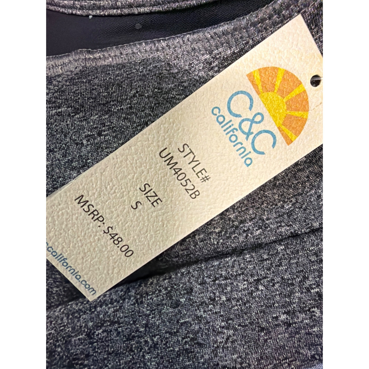 C&C California Women's Heather Gray S Racerback Sports Bra NWT