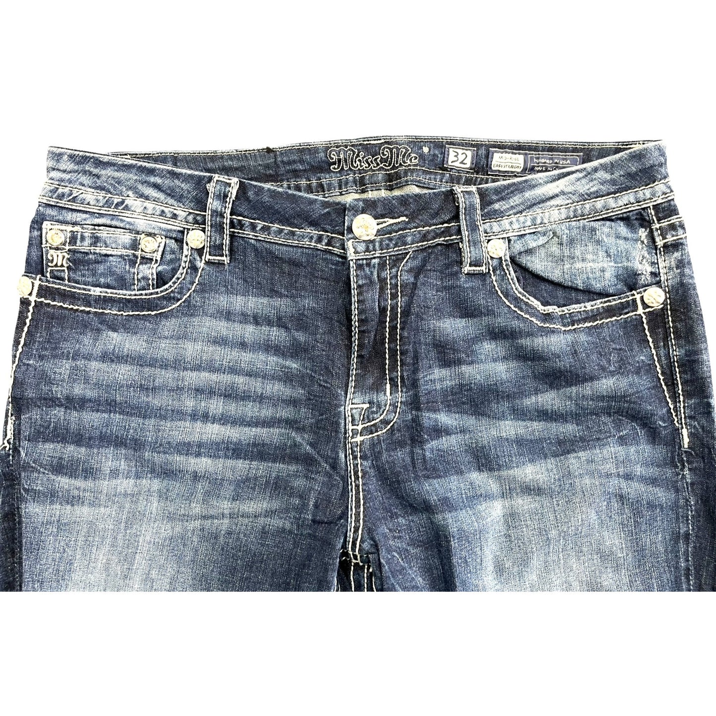 Miss Me Mid-Rise Easy Straight Blue Jeans Size 32