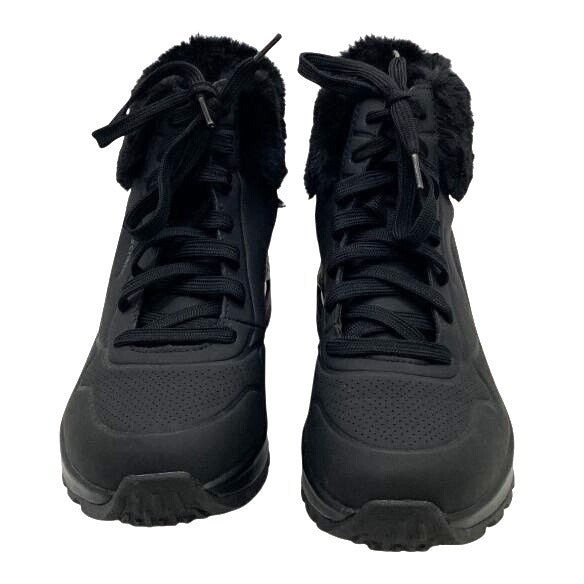 Skechers Waterproof Black Lace-Up Winter Boots Fur Lined Womens Size 9